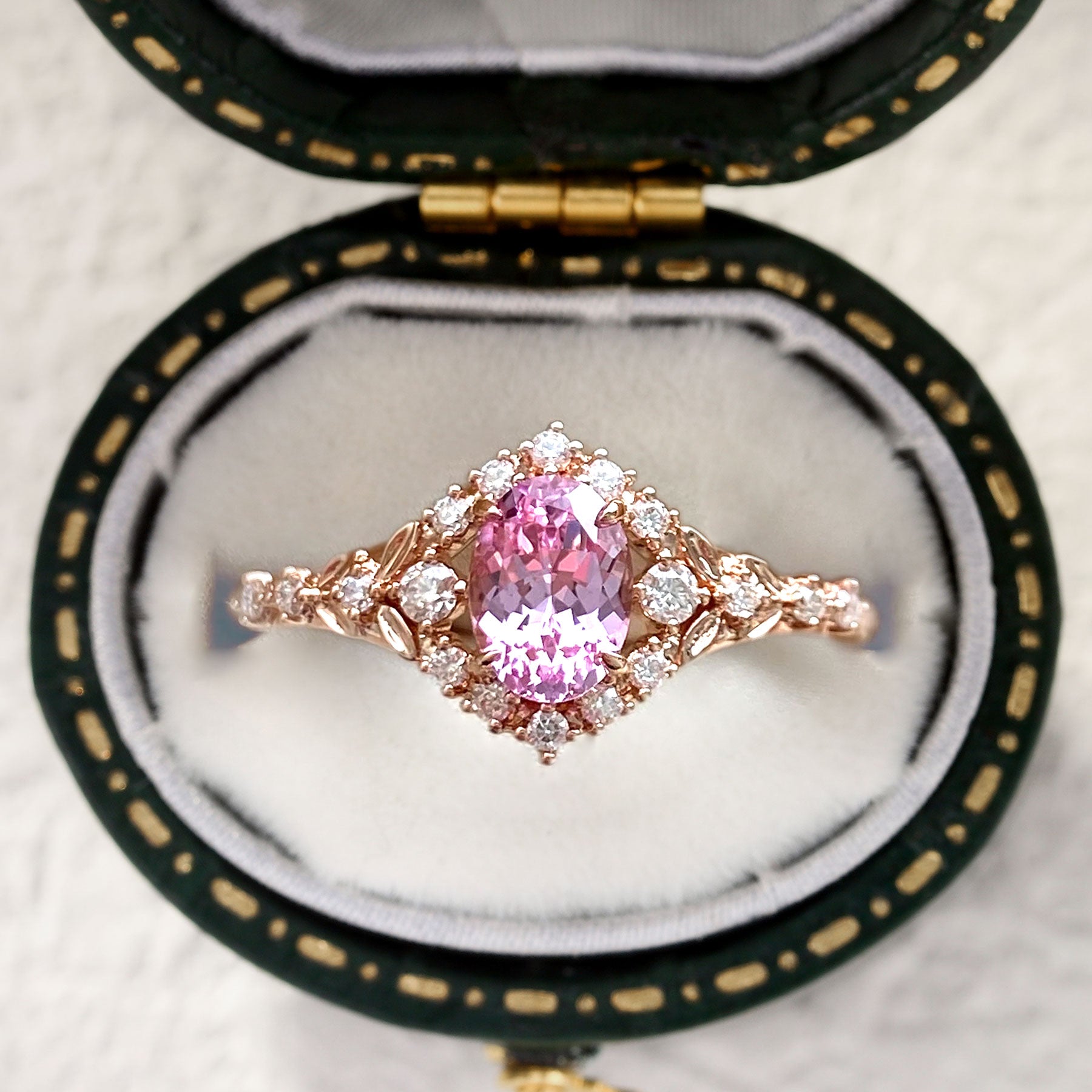 Unique Kassandra Pink Lab Sapphire Engagement Ring - Oore Jewelry