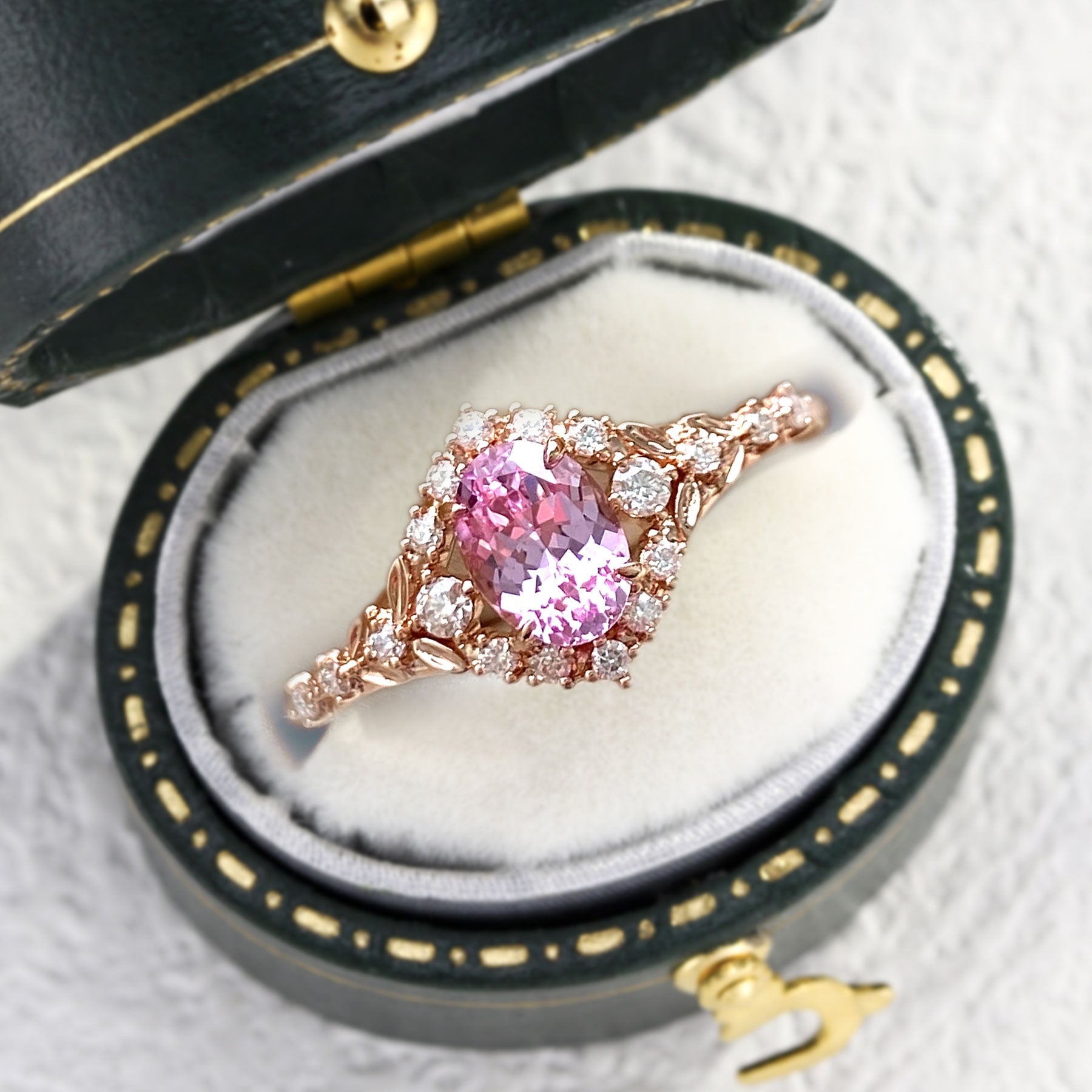 Unique Kassandra Pink Lab Sapphire Engagement Ring - Oore Jewelry