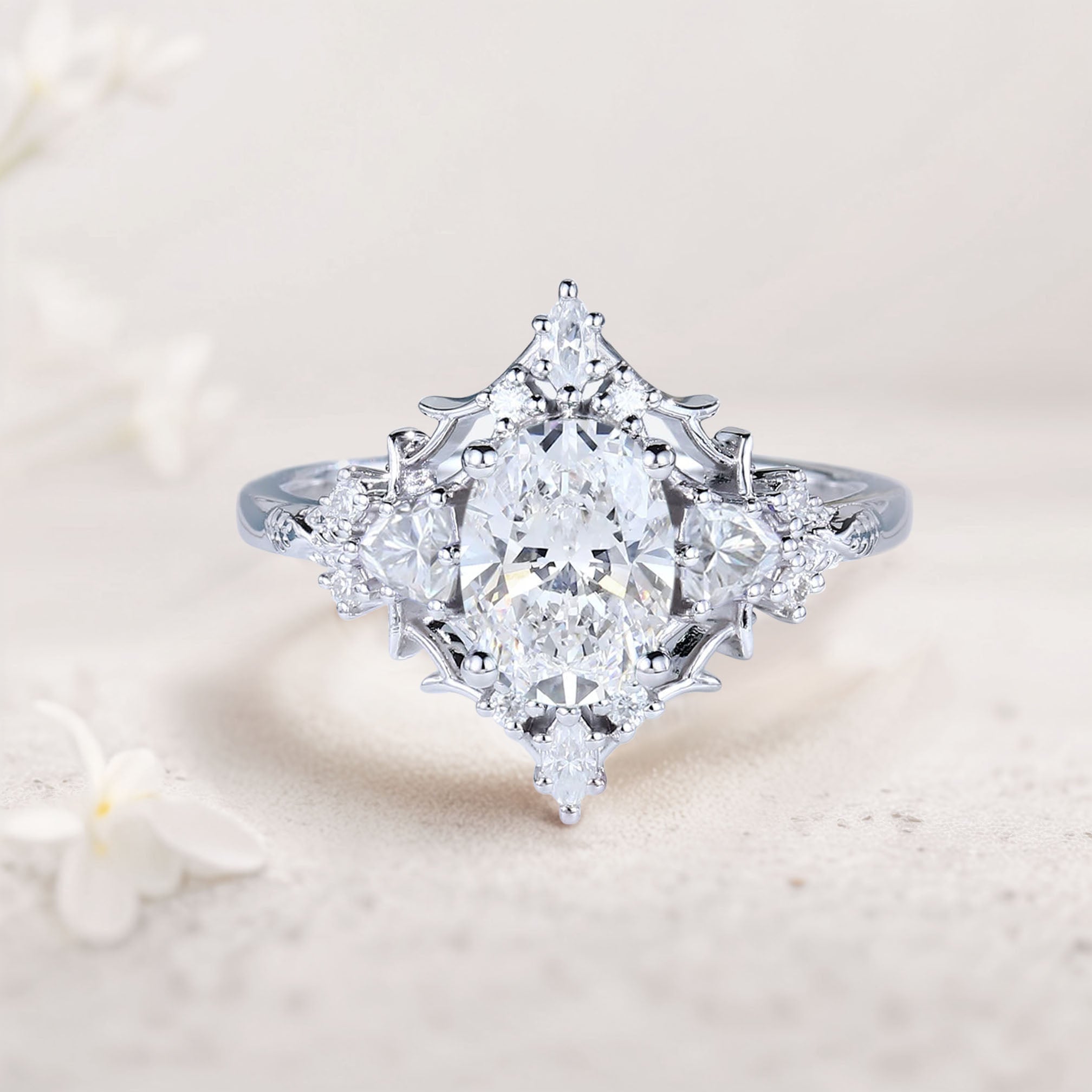 Vintage Briar Rose Oval Lab-Grown Diamond Filigree Engagement Ring - Oore Jewelry