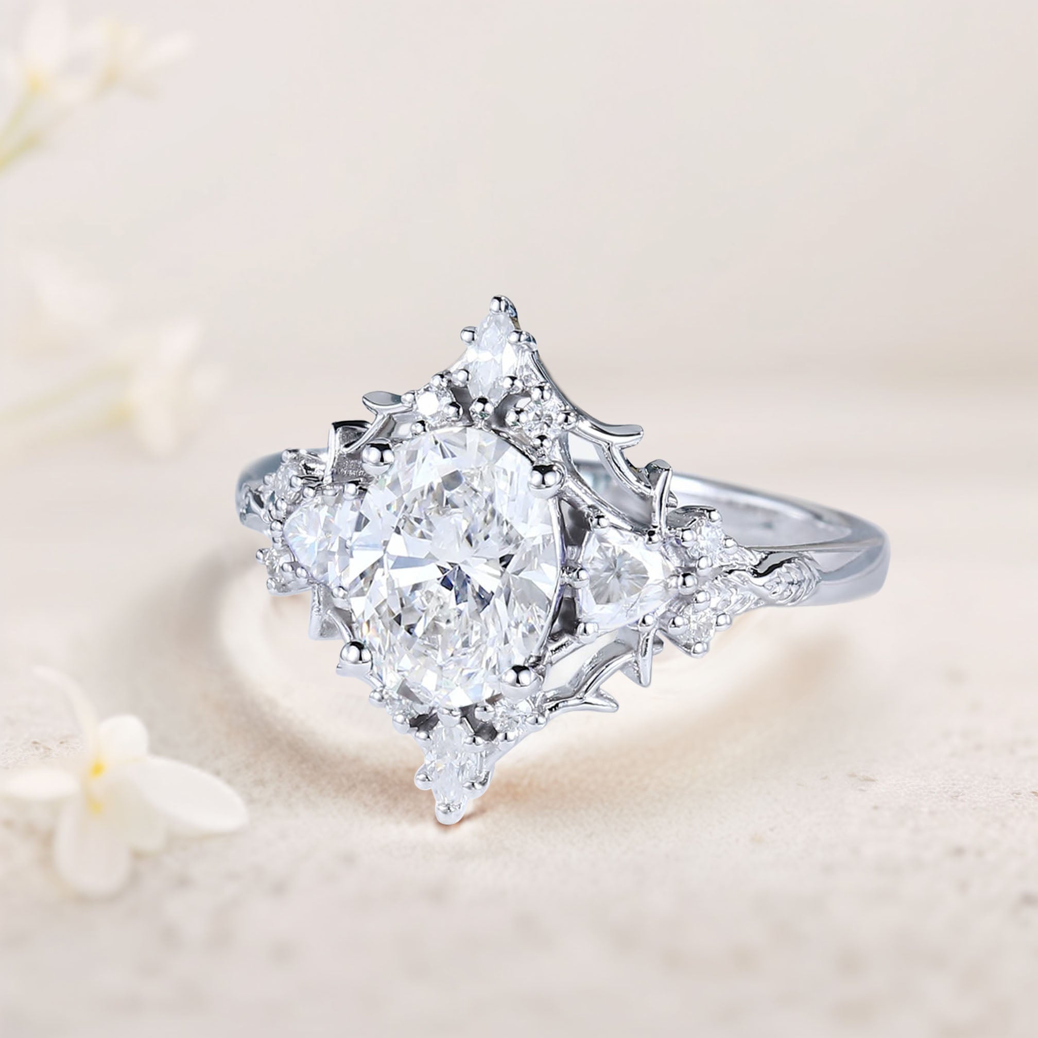 Vintage Briar Rose Oval Lab-Grown Diamond Filigree Engagement Ring - Oore Jewelry