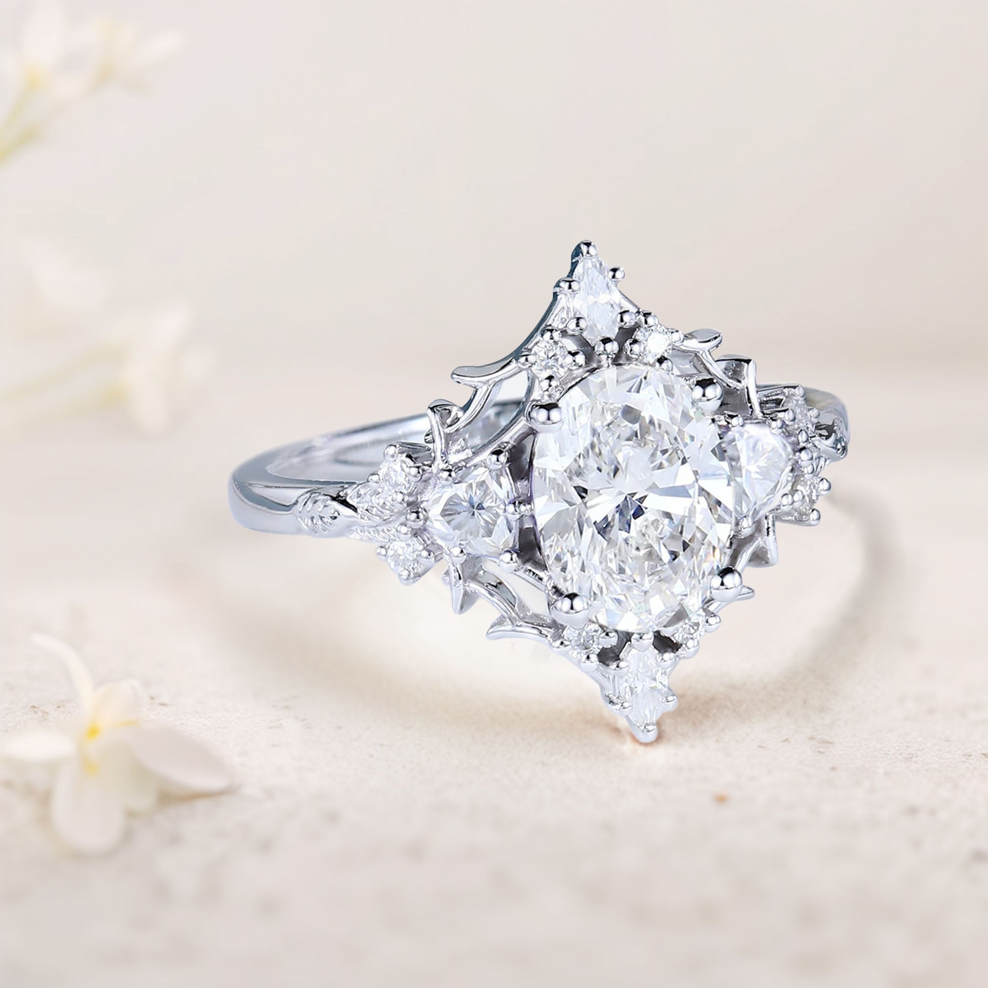 Vintage Briar Rose Oval Lab-Grown Diamond Filigree Engagement Ring - Oore Jewelry