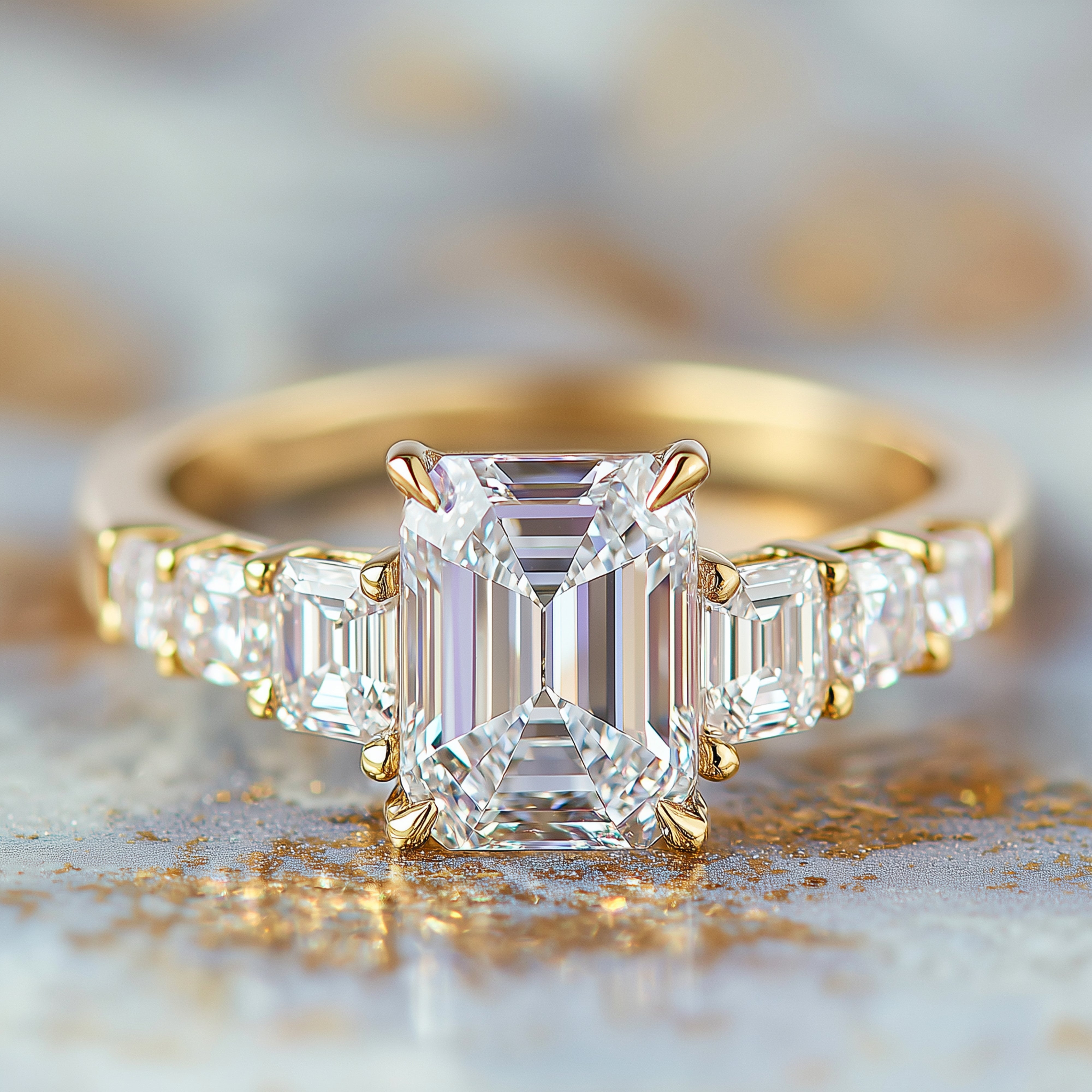Midnight Gleam 925 Sterling Silver Engagement Ring