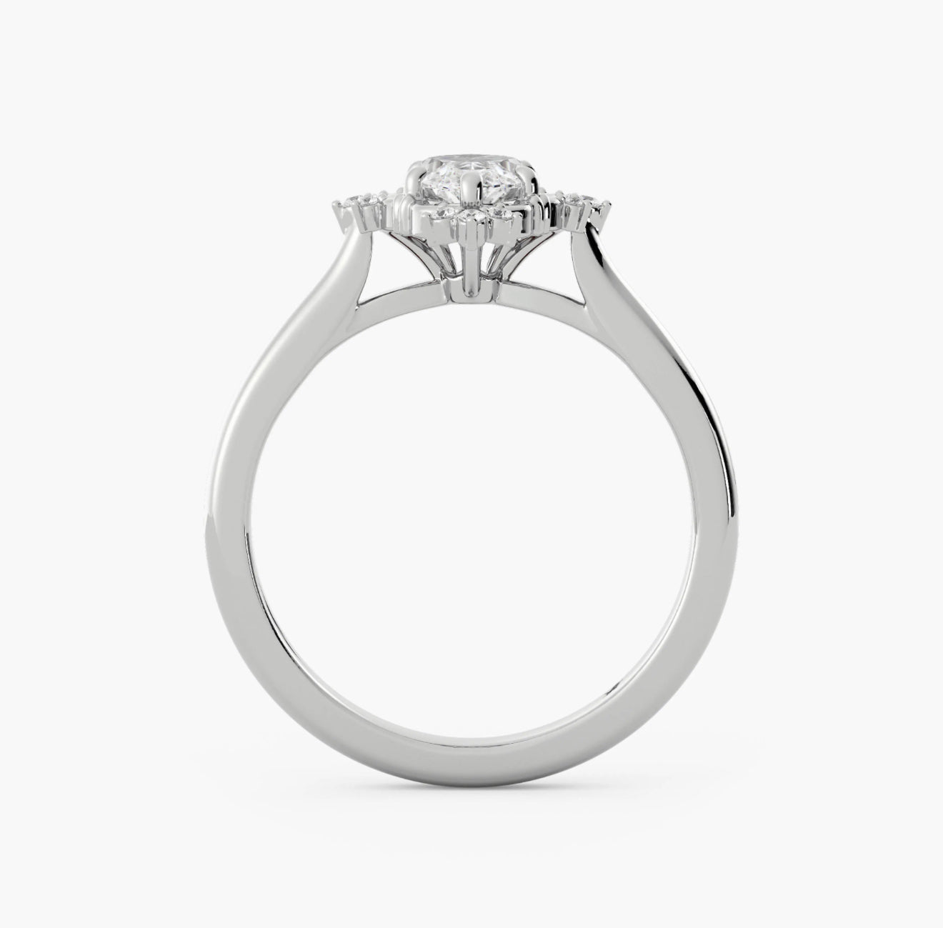 Customize your own Vintage Marquise Moss Agate 18K White Gold Engagement Ring