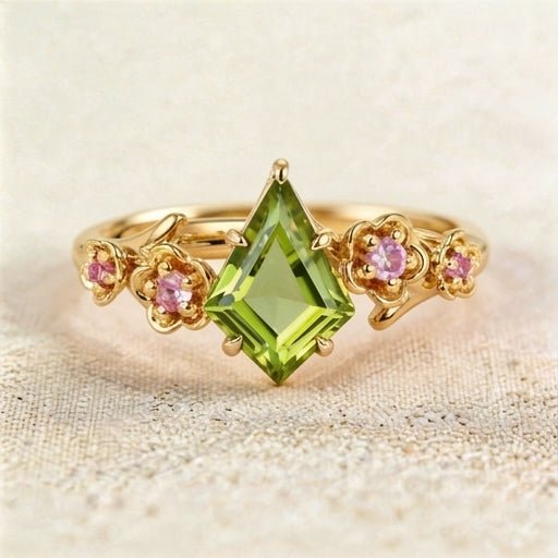 Vintage Starbrite Cut Oval Lab Sapphire and Moissanite Ring - Oore Jewelry