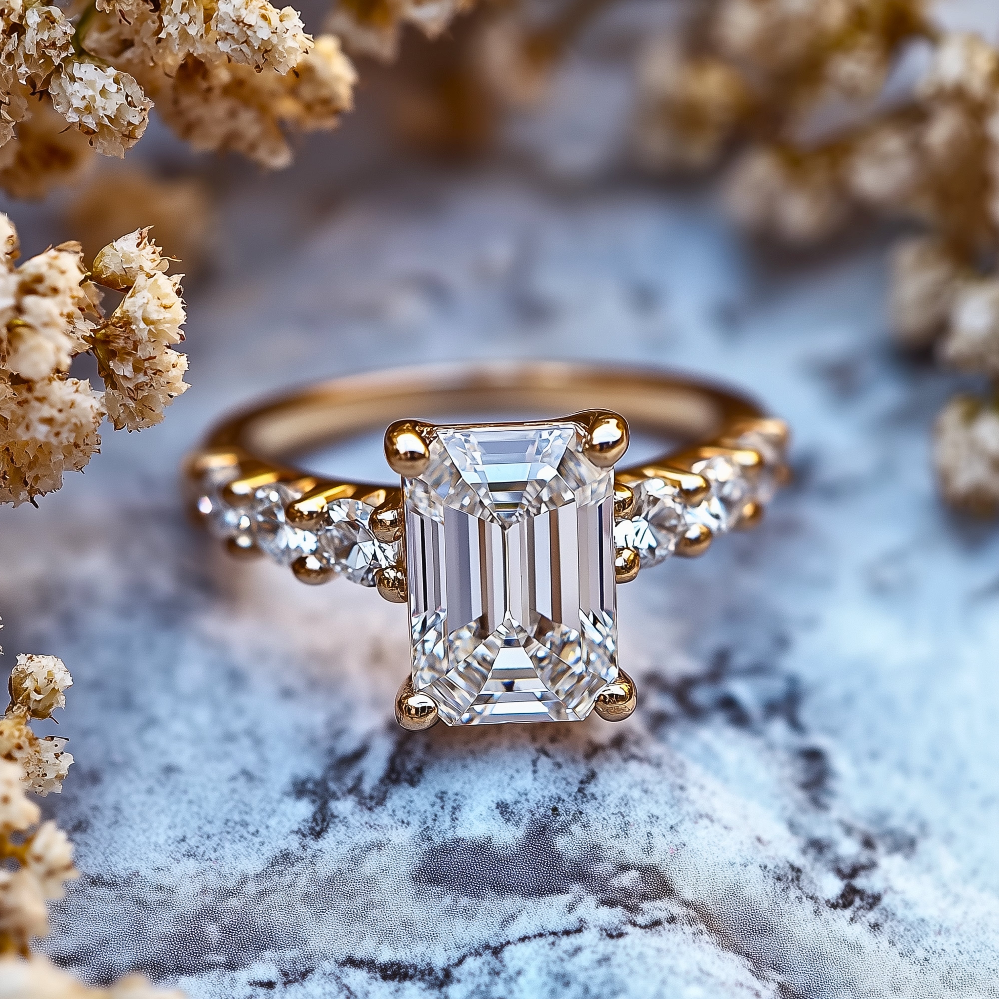 Glint Edge 18K Yellow Gold Engagement Ring