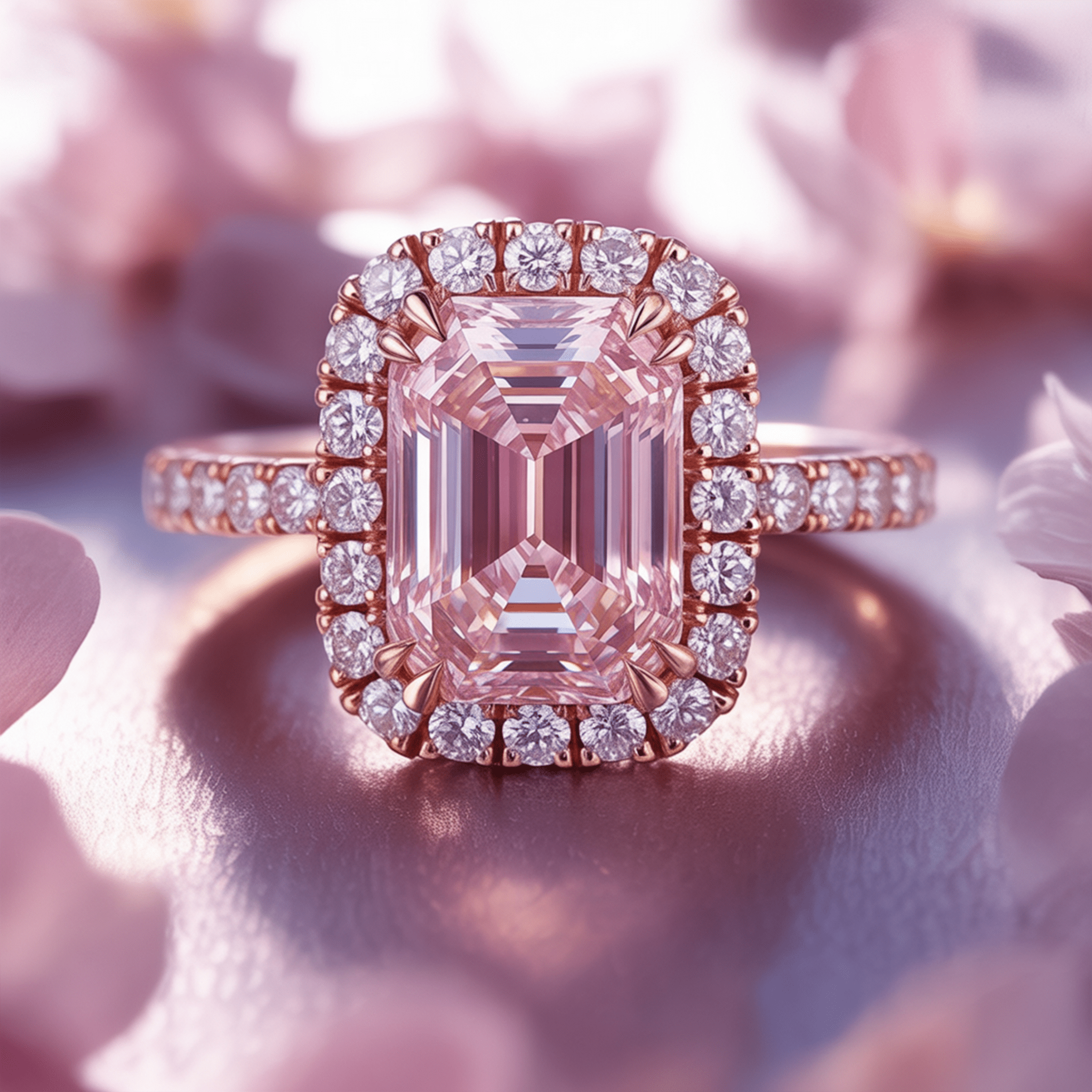 Pink Halo Ring - Oore Jewelry