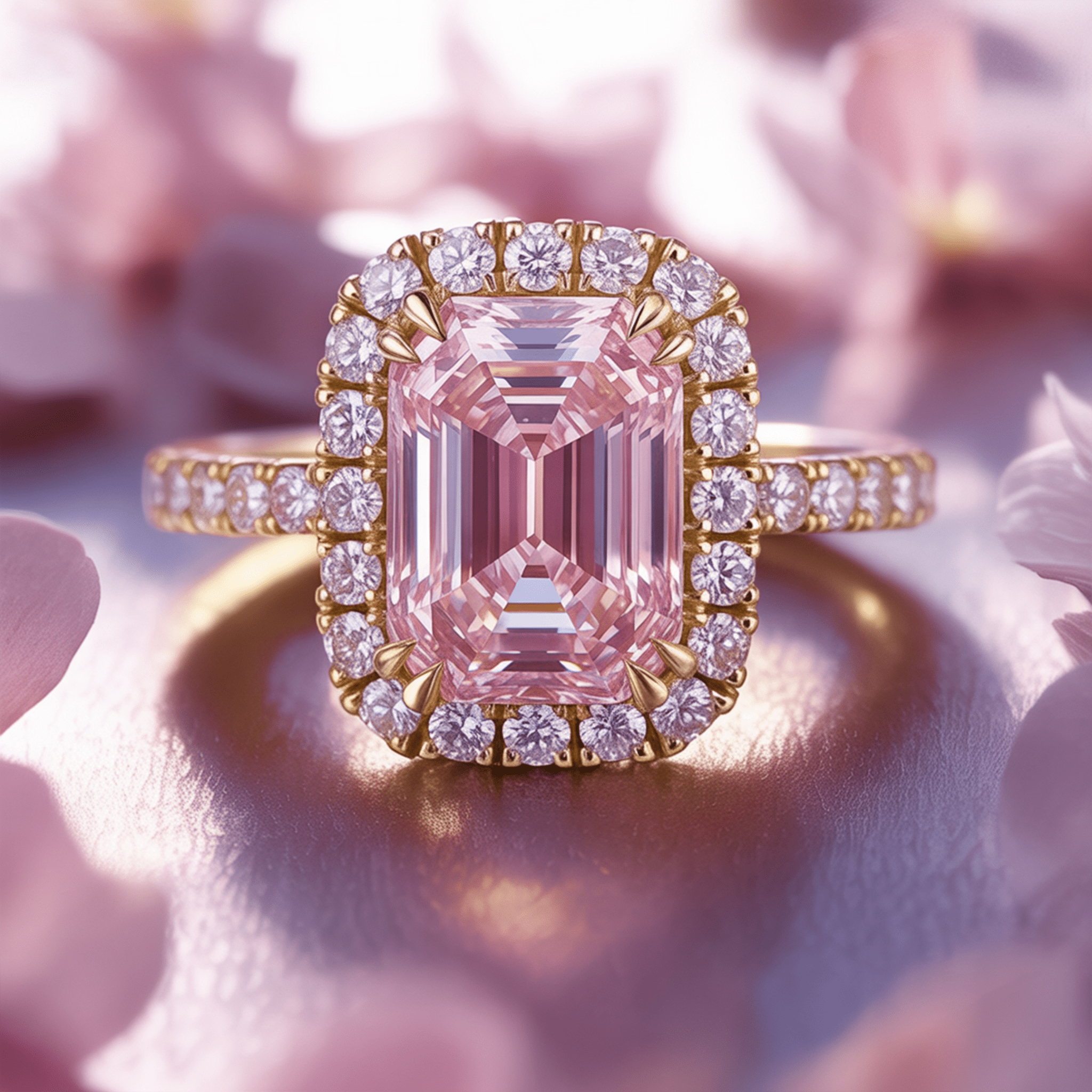 Pink Halo Ring - Oore Jewelry