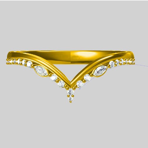 Customize your own Marquise Moissanite Wedding Band - Oore Jewelry