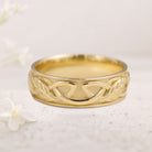Unique Celtic knot 18K Rose Gold Wedding band lrish inspired ring For Men