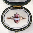 Unique Briar Halo Marquise Padparadscha Ring - Oore Jewelry