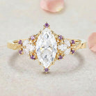 Vintage Fantasy Marquise Lab Grown Diamond 14K Yellow Gold Engagement Ring