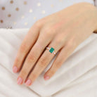 Vintage Twist Lab Emerald 18K Yellow Gold Engagement Ring 