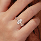 Unique Nature Inspired Marquise Moissanite 18K Yellow Gold Ring