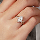Unique floral engagement rings Marquise Moissanite Butterfly Halo 18K Rose Gold Engagement Ring