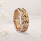 Unique floral 18K Rose Gold engagement rings Gold Claddagh Wedding Band For Men