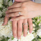Unique Leaf Design Vine Oval Moissanite 18K Yellow Gold Couple's Ring Set