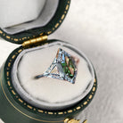 Unique Hexagon Cut Green Lab Sapphire Engagement Ring - Oore Jewelry