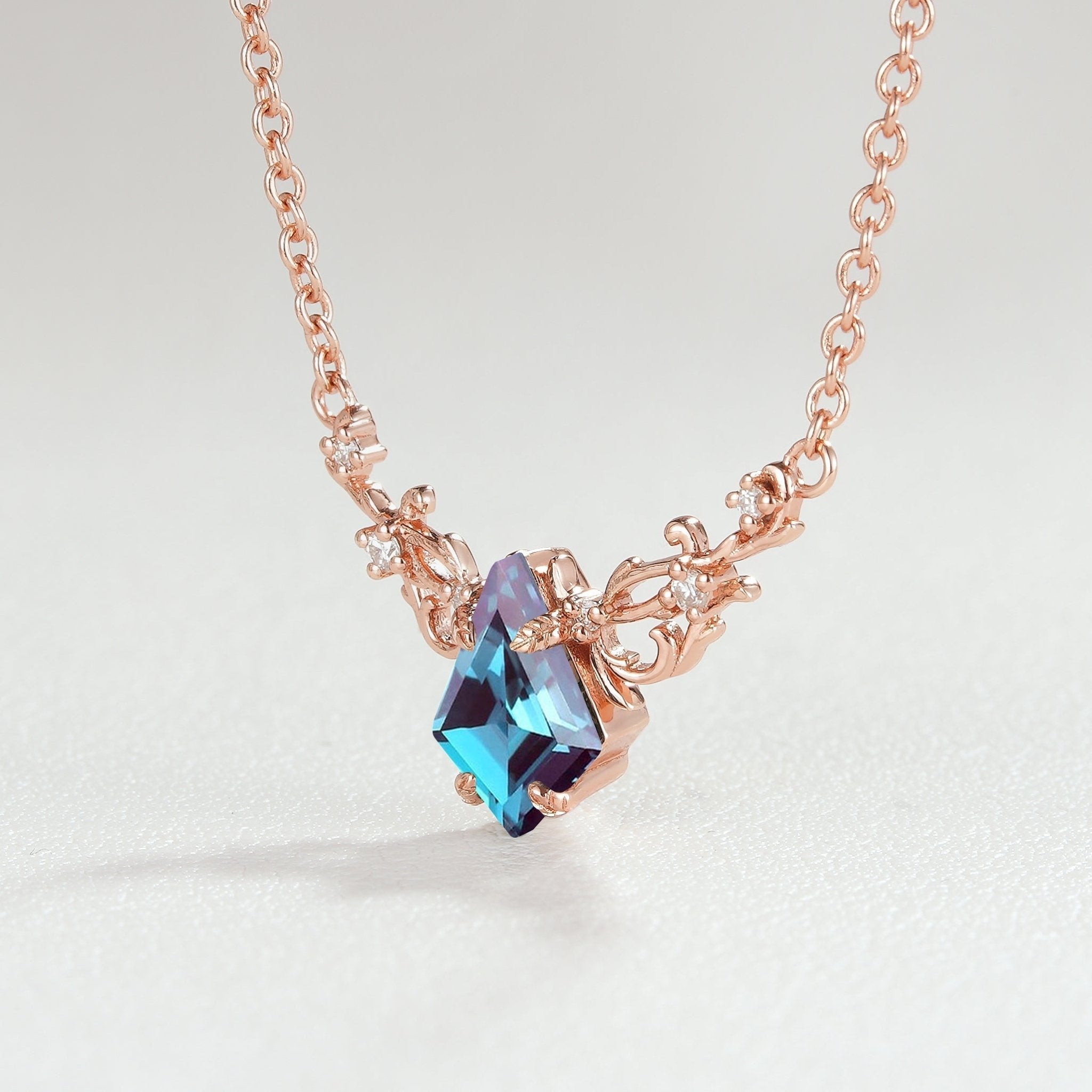 Unique Kite Cut Alexandrite Necklace - Oore Jewelry