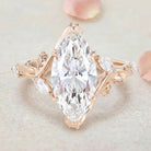 Vintage Bypass Vine Marquise Lab Grown Diamond 14K Rose Gold Engagement Ring