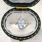 Unique Briar Halo Marquise Moissanite 14k white gold Engagement Ring