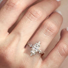 Unique Briar Halo Marquise Moissanite 14k white gold Engagement Ring