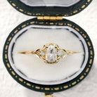 Wisteria Setting Radiant Moissanite Vintage 14k yellow gold Engagement Ring