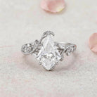 Unique Vintage Botanical Kite Lab Grown Diamond 14K Yellow Gold Engagement Ring