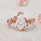 Unique Vintage Botanical Kite Lab Grown Diamond 14K Yellow Gold Engagement Ring