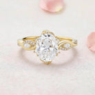 Vintage Twisted Vine Oval Lab Grown Diamond 14K Yellow Gold Engagement Ring