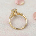 Vintage Twisted Vine Oval Lab Grown Diamond 14K Yellow Gold Engagement Ring