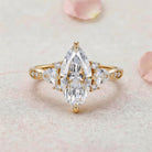 Vintage Milgrain Marquise Lab Grown Diamond 14K Yellow Gold Engagement Ring