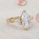 Vintage Milgrain Marquise Lab Grown Diamond 14K Yellow Gold Engagement Ring