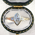 Aspen Bezel Marquise Moissanite Engagement Ring - Orlina Jewelry