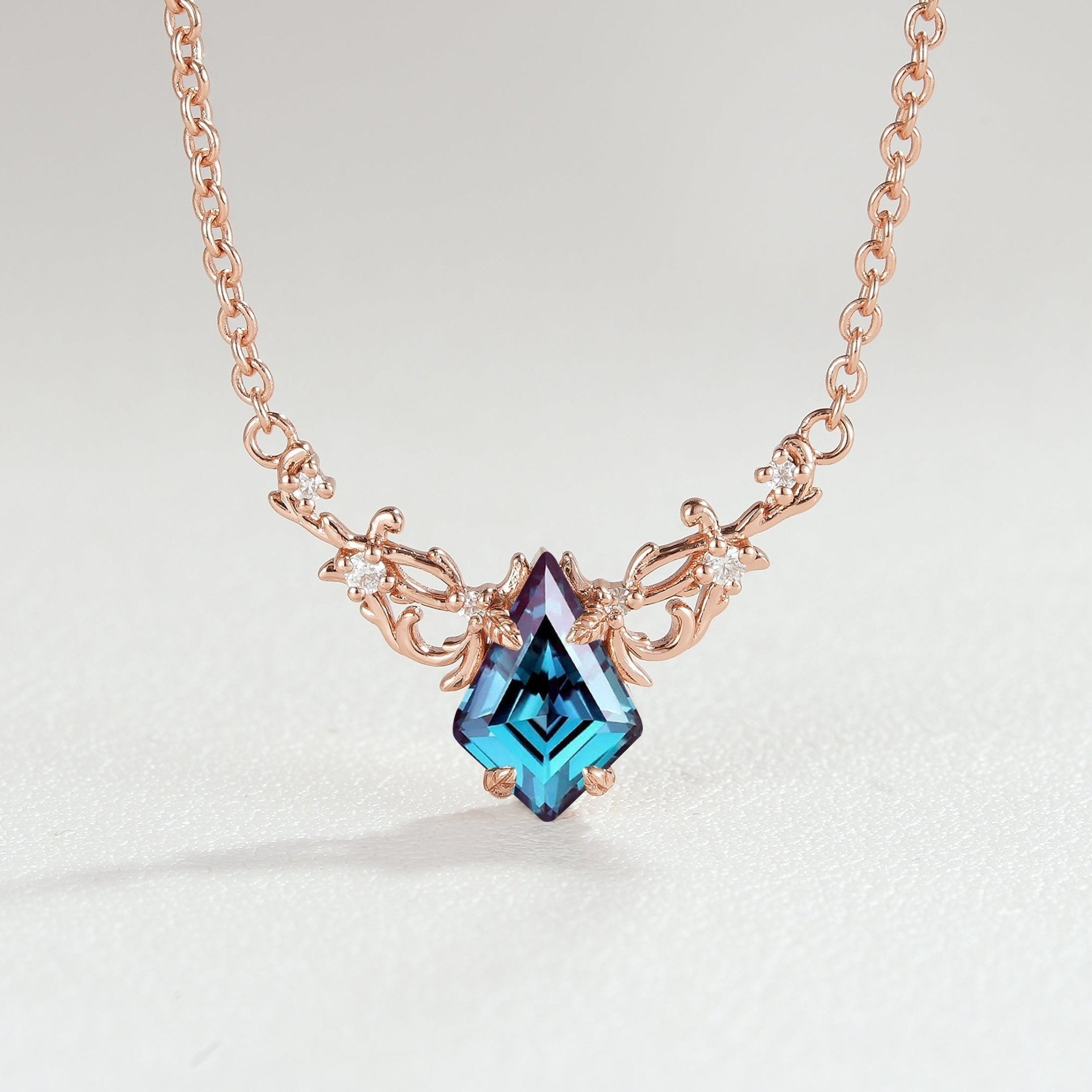 Unique Kite Cut Alexandrite Necklace - Oore Jewelry