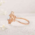Vintage floral engagement rings Pear Moissanite Leafy 18K Yellow Gold Engagement Ring