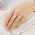 Unique Pear Moissanite 18K Rose Gold Engagement Ring Simple Cluster Bridal Ring