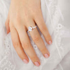 Unique Oval Moissanite 18K Rose Gold Engagement Ring Swirling Romance Bridal Ring