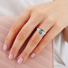 Vintage Pear Moss Agate Twisted 18K Yellow Gold Engagement Ring