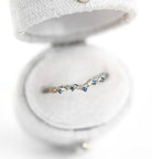 Unique floral engagement rings Round Lab Sapphire Wedding Band 18K White Gold  Engagement Ring