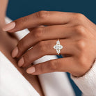 Vintage Petal Cluster Marquise Lab Grown Diamond 14K Yellow Gold Engagement Ring