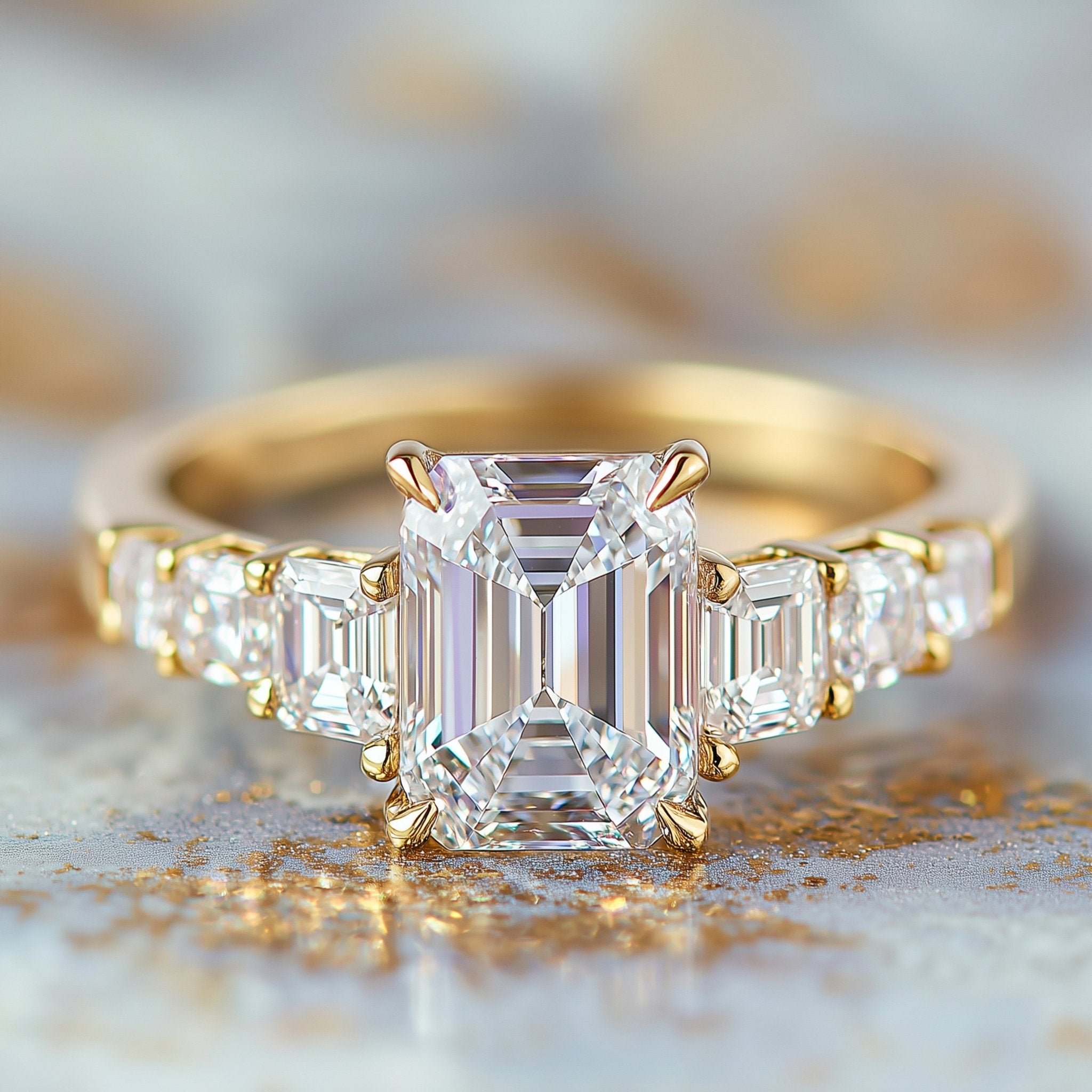 Midnight Gleam 925 Sterling Silver Engagement Ring