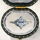Unique Briar Rose Oval Moissanite 18K White Gold Ring
