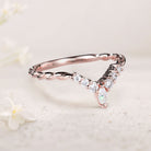 Unique Eternity Twisted Marquise Moissanite Curved Matching 18K Rose Gold Wedding Band