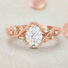 Vintage Garden-themed Oval Lab Grown Diamond 14K Yellow Gold Engagement Ring