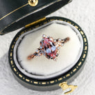 Unique Briar Halo Marquise Padparadscha Ring - Orlina Jewelry