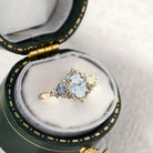 Unique Briar Moon Three Stone Oval Moissanite Engagement Ring - Orlina Jewelry