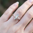 Unique Elvindell Starlight Marquise Green Lab Sapphire Cluster Ring - Orlina Jewelry