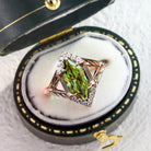 Unique Marquise Green Lab Sapphire Ring - Orlina Jewelry