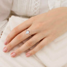 Vintage Pear Moissanite 18K Rose Gold Engagement Ring Bridal Ring