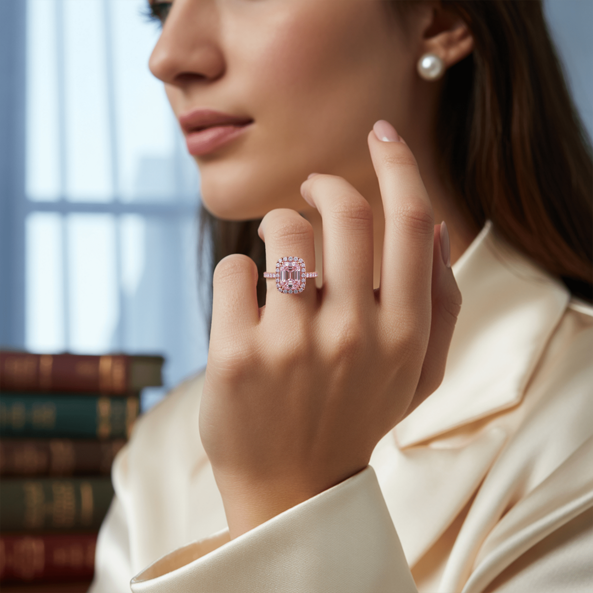 Pink Halo Ring - Oore Jewelry